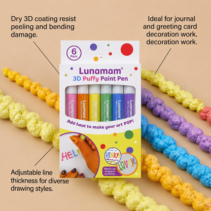 Lunamam® 3D Puffy Paint Pen – Fun DIY Art Marker for Creative Decorations