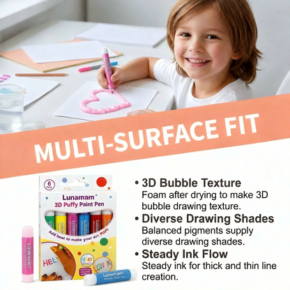 Lunamam® 3D Puffy Paint Pen – Fun DIY Art Marker for Creative Decorations