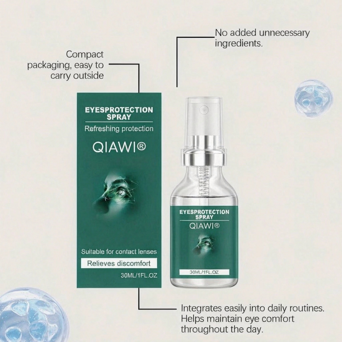 QIAWI® Eye Protection Spray – Refreshing Eye Mist for Long-Lasting Hydration & Daily Eye Comfort