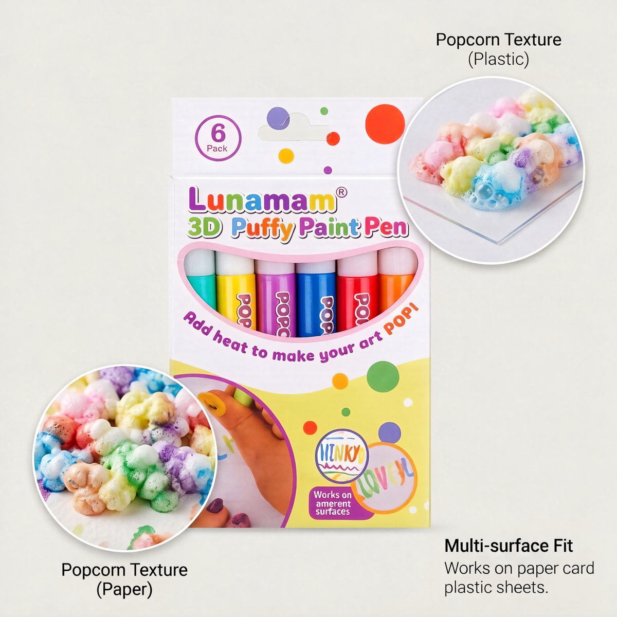 Lunamam® 3D Puffy Paint Pen – Fun DIY Art Marker for Creative Decorations