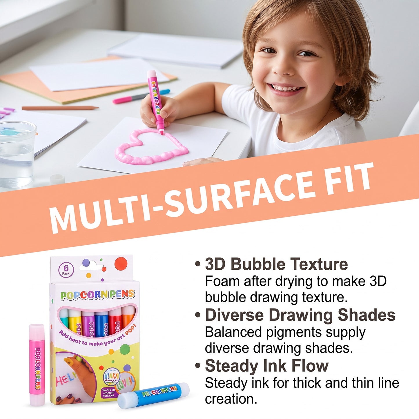 Lunamam® 3D Puffy Paint Pen – Fun DIY Art Marker for Creative Decorations